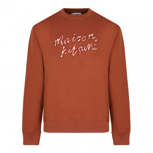 Pecan Brown Handwriting Gingham Sweatshirt