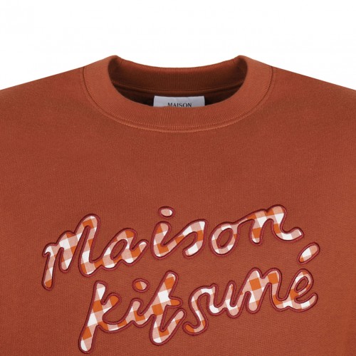 Pecan Brown Handwriting Gingham Sweatshirt