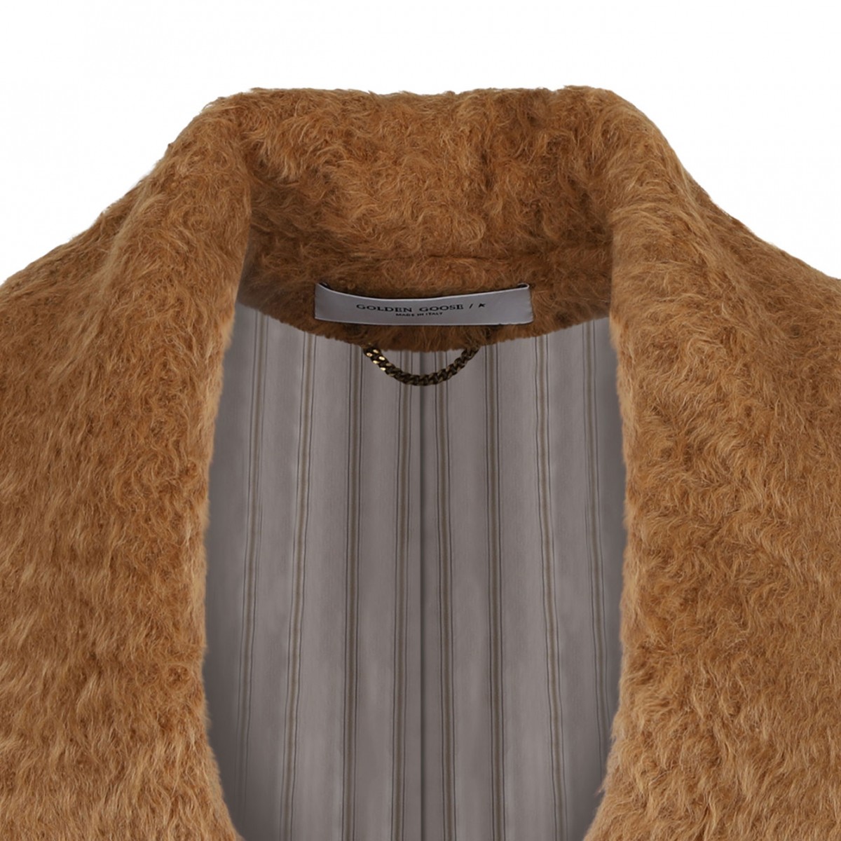 Tobacco Brown Shawl Collar Coat