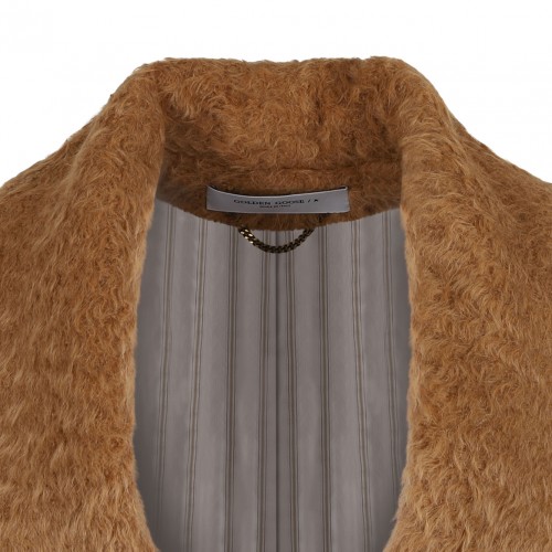 Tobacco Brown Shawl Collar Coat