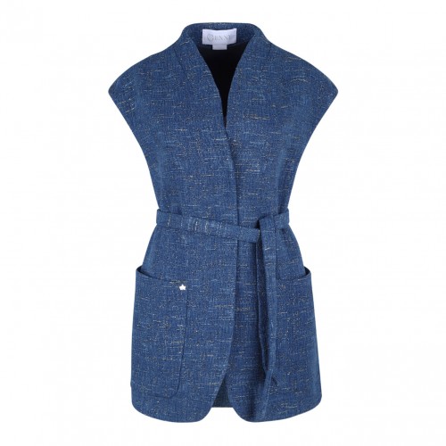 Indigo Blue Slub Gilet