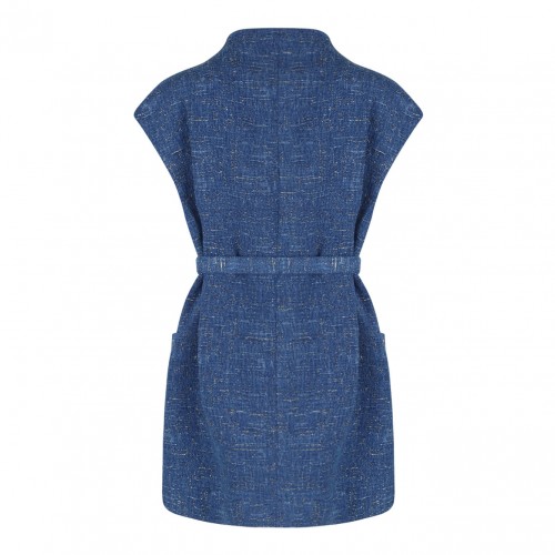 Indigo Blue Slub Gilet