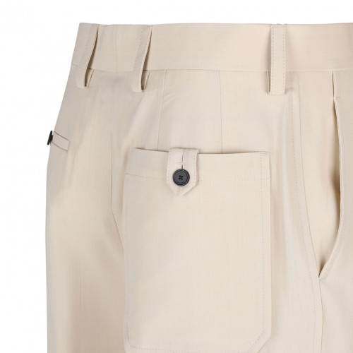 White Straight Trousers