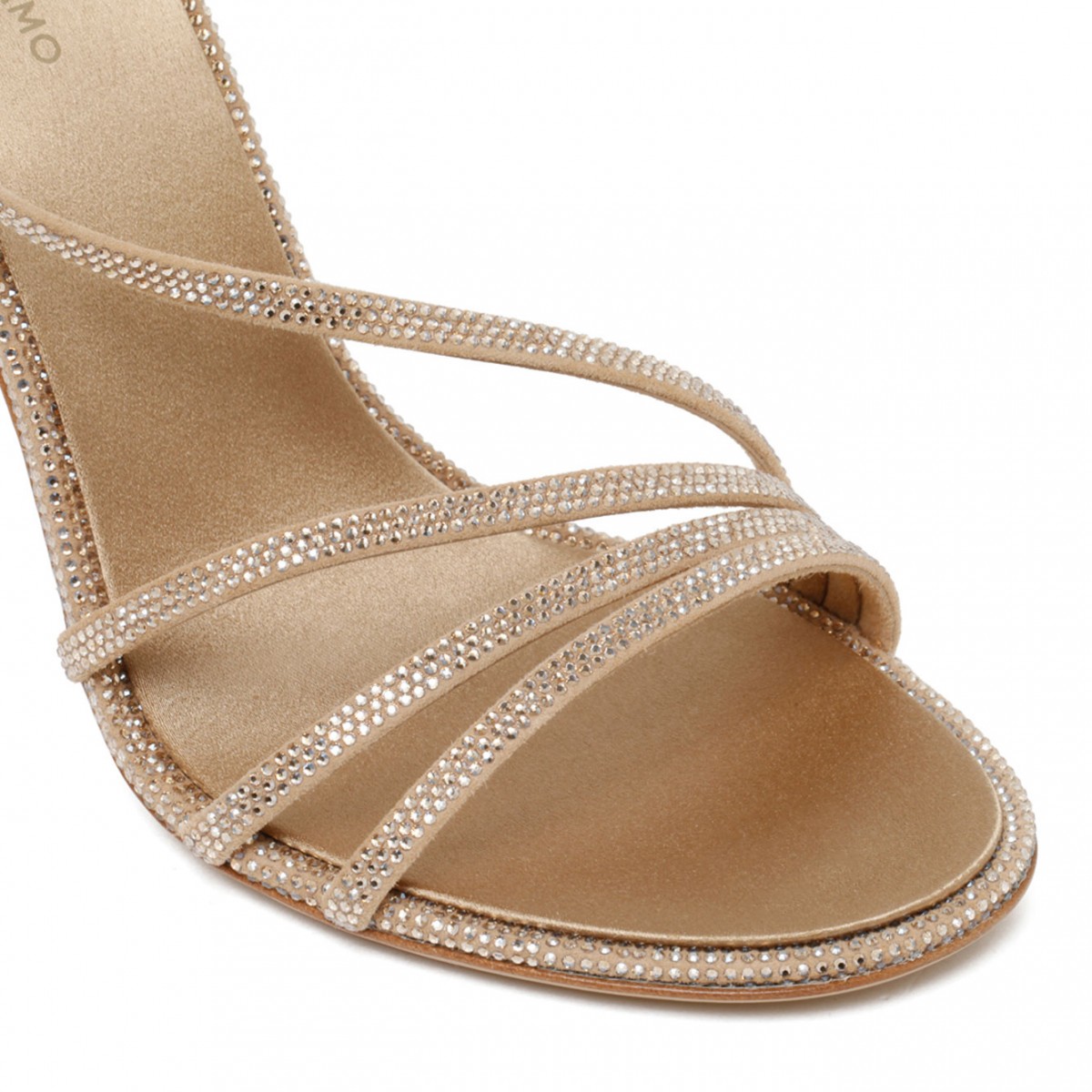 Ferragamo Micro Crystals Silver Sandals