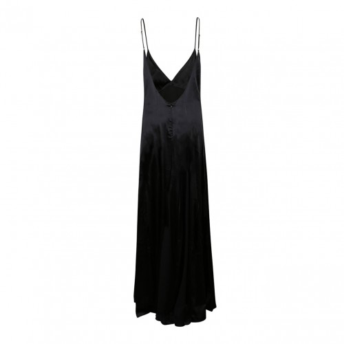 Eliosabetta Franchi Stretch Silk Satin Black Dress