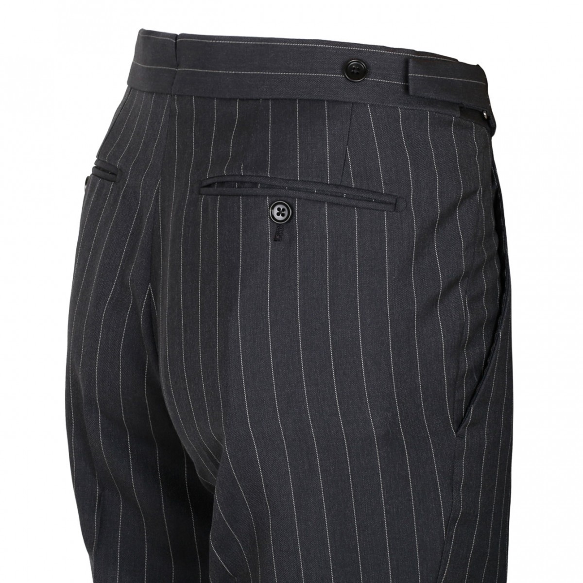 Dark Grey Pinstriped Trousers