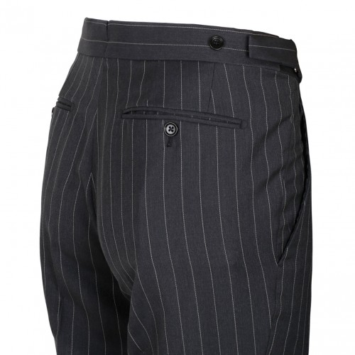 Dark Grey Pinstriped Trousers