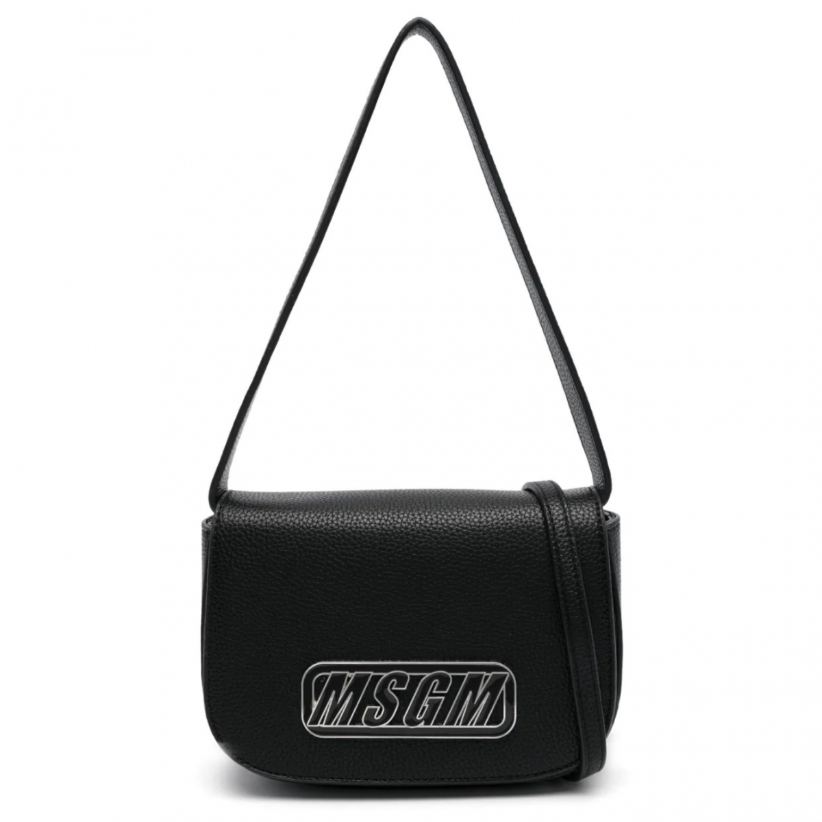 Black Logo Plaque Shoulder Bag