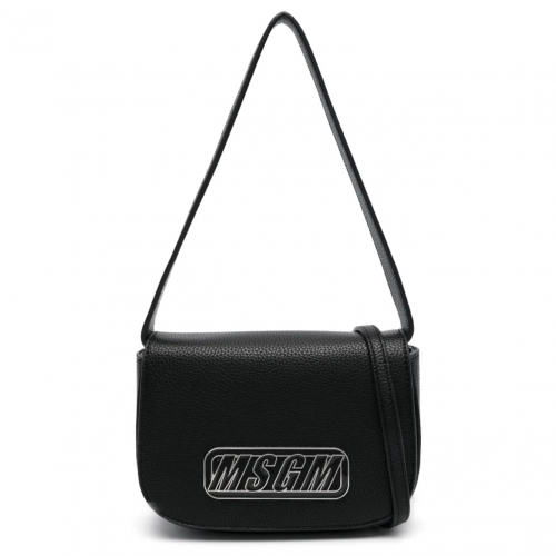 Black Logo Plaque Shoulder Bag