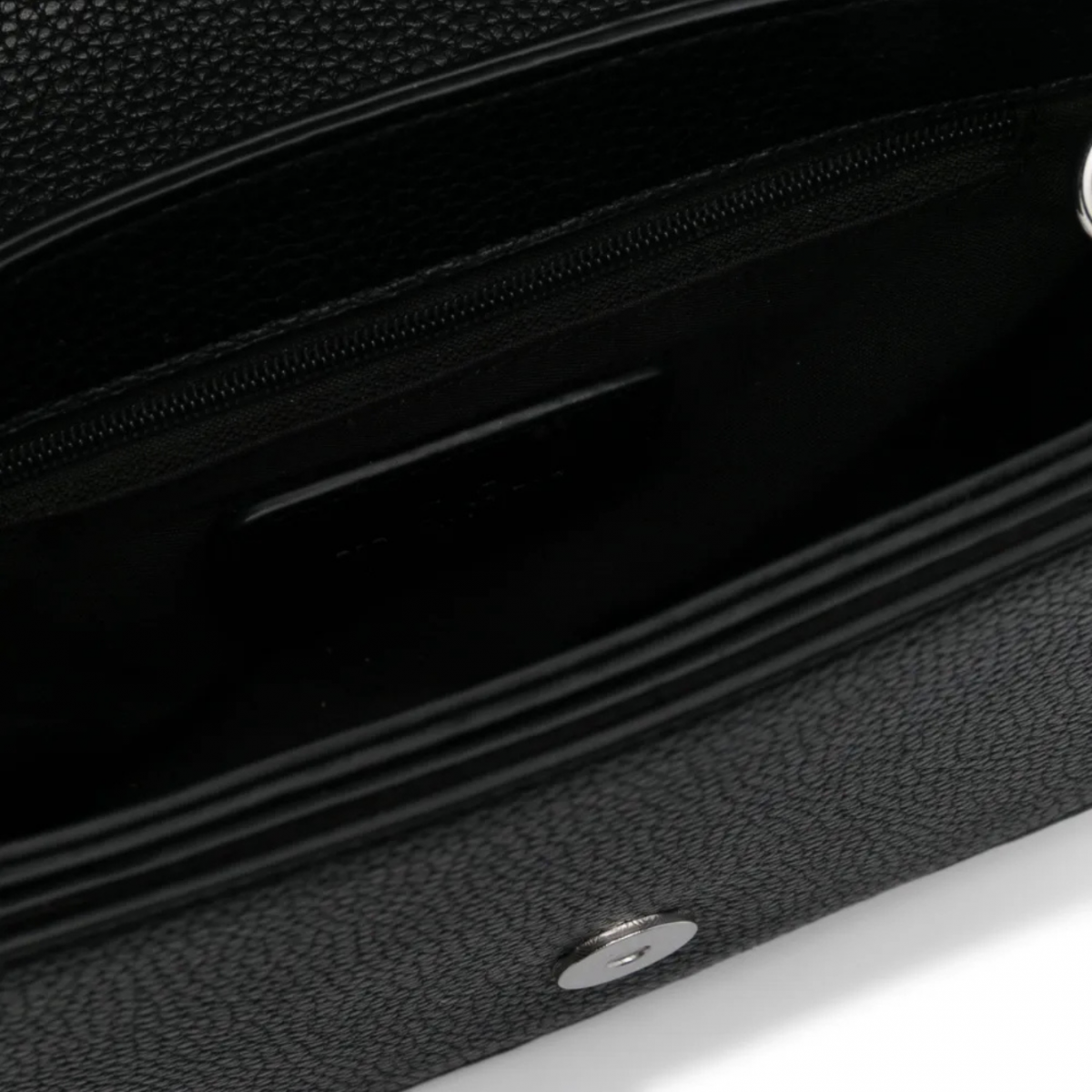 Black Logo Plaque Shoulder Bag