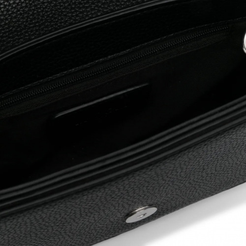 Black Logo Plaque Shoulder Bag