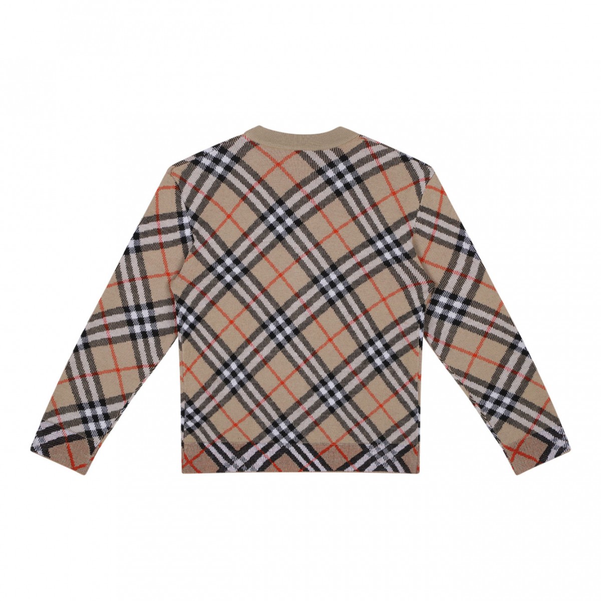Beige Check Cardigan