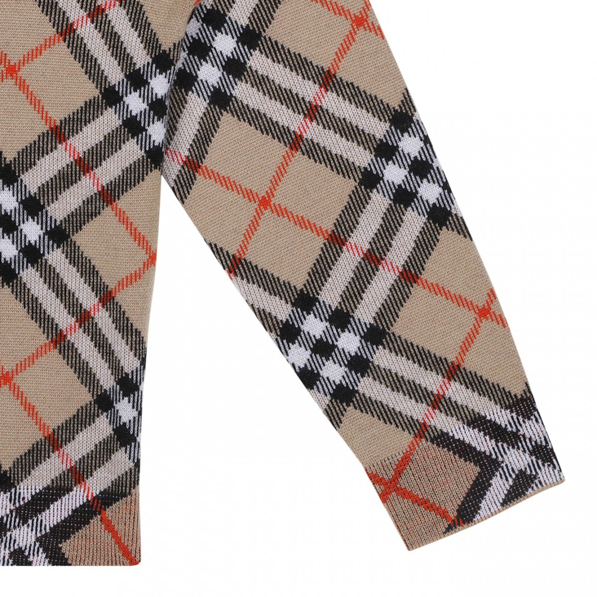 Beige Check Cardigan