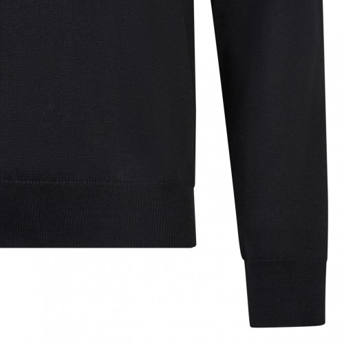 Navy Blue Logo Print Sweater