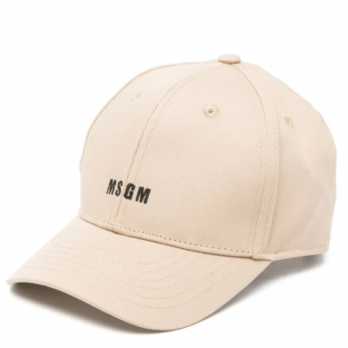 Beige Logo Embroidered Cap