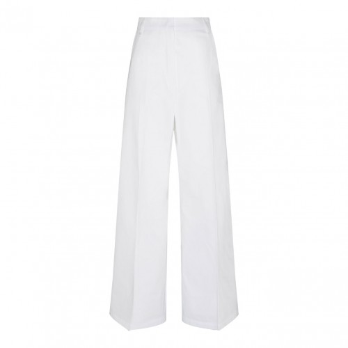 White Oversized Washed Trousers