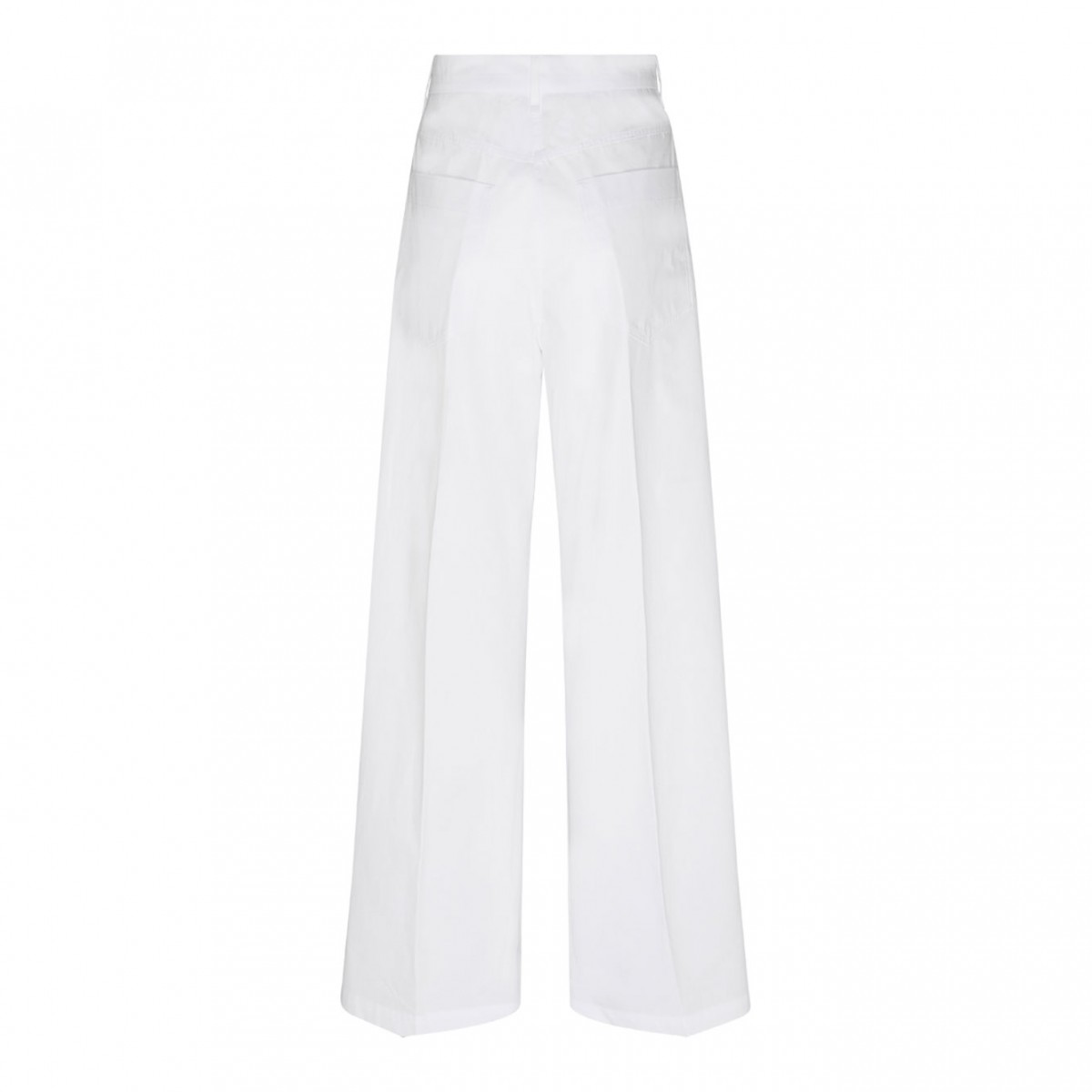 White Oversized Washed Trousers