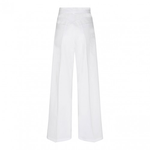 White Oversized Washed Trousers