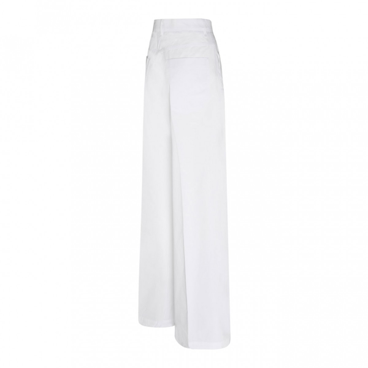 White Oversized Washed Trousers