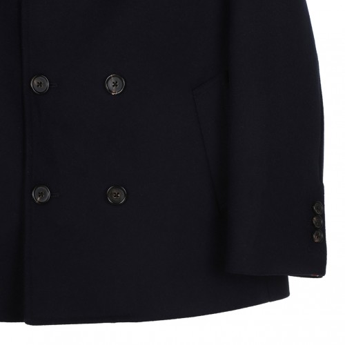 Navy Blue Double Breasted Peacoat