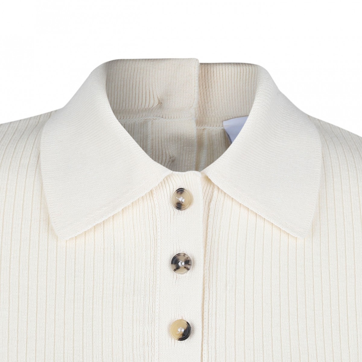 Cream White Polo Jumper