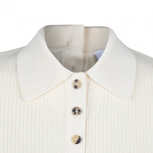 Cream White Polo Jumper