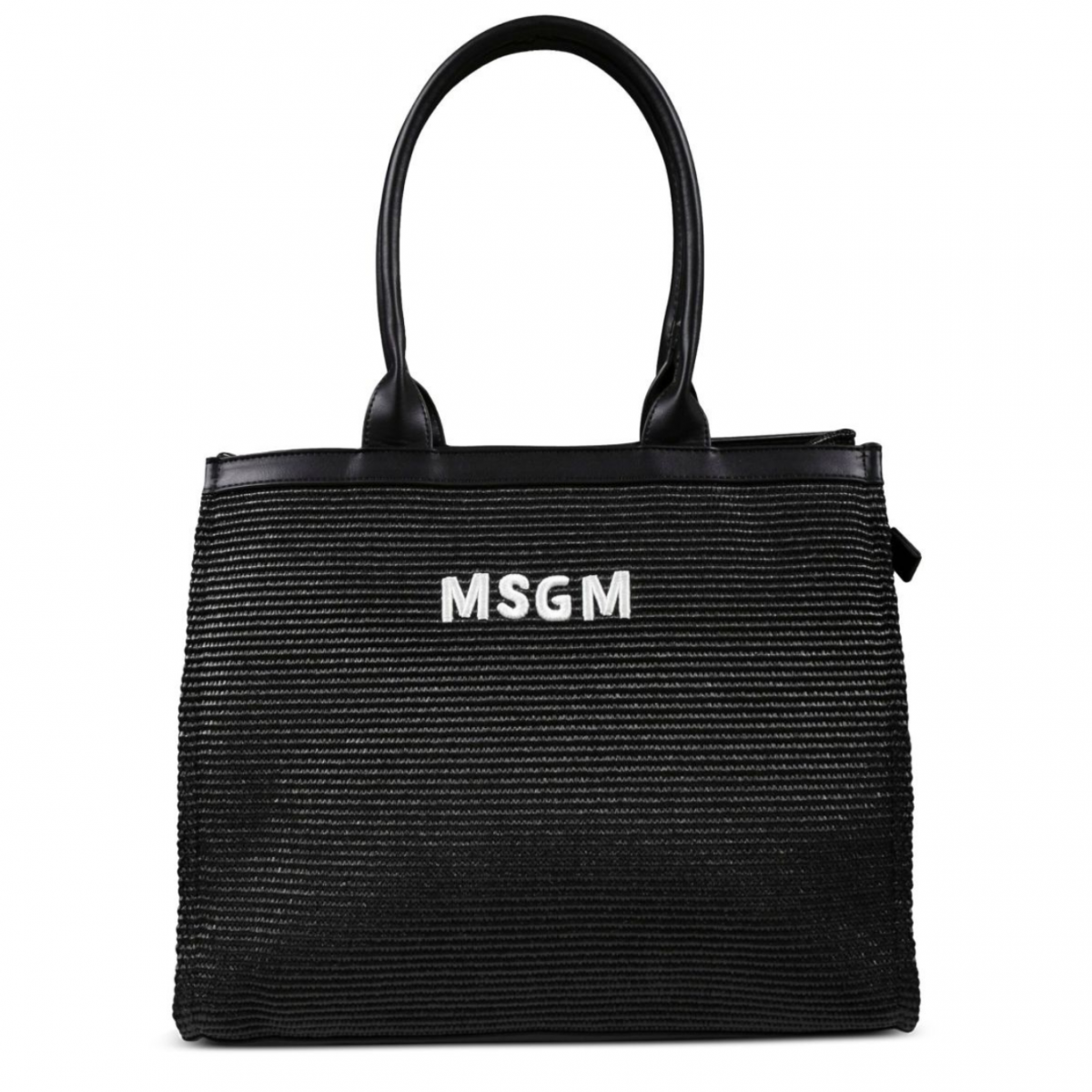 Black Logo Embroidered Tote Bag