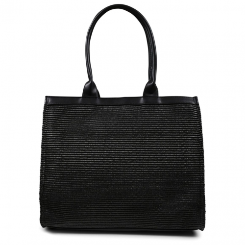 Black Logo Embroidered Tote Bag