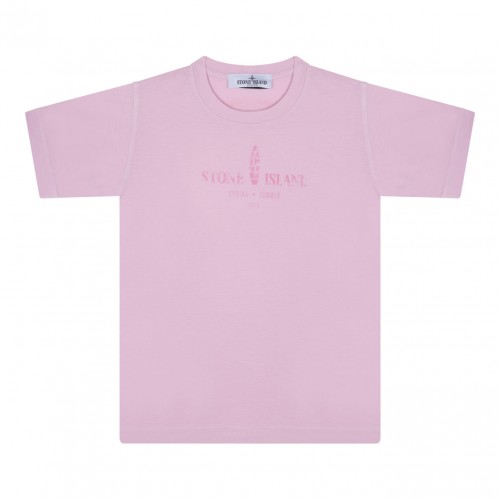 Pink Logo Print Cotton T-shirt