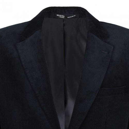 Navy Blue Corduroy Blazer