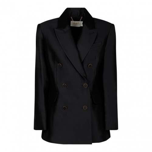 Black Luminosity Shawl Collar Blazer