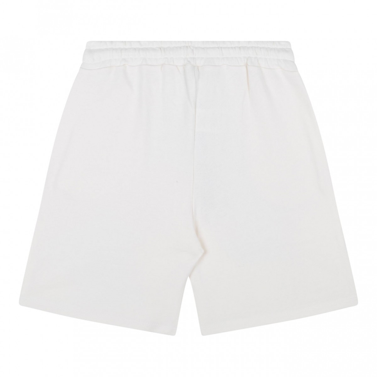 Cream White Graphic Print Shorts