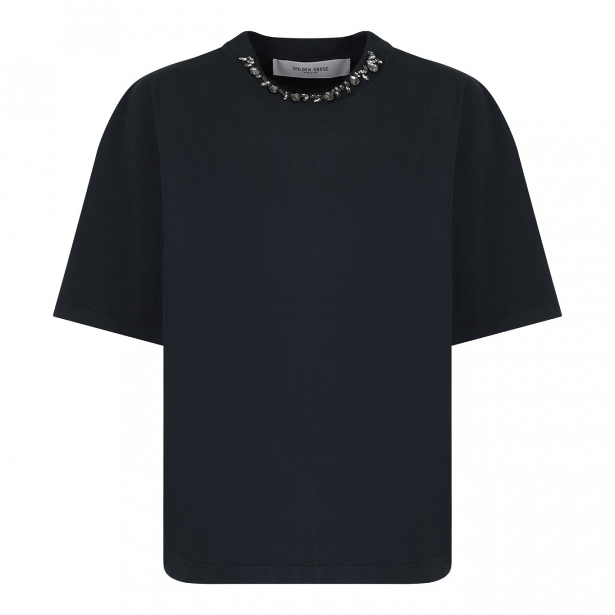 Washed Black Crystal Embellished T-Shirt