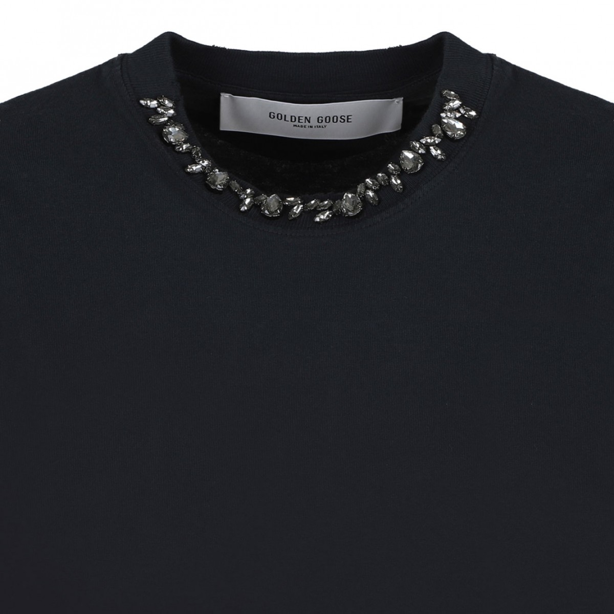 Washed Black Crystal Embellished T-Shirt