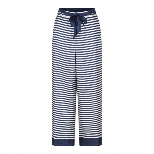 Ecru and Blue Printed Trousers