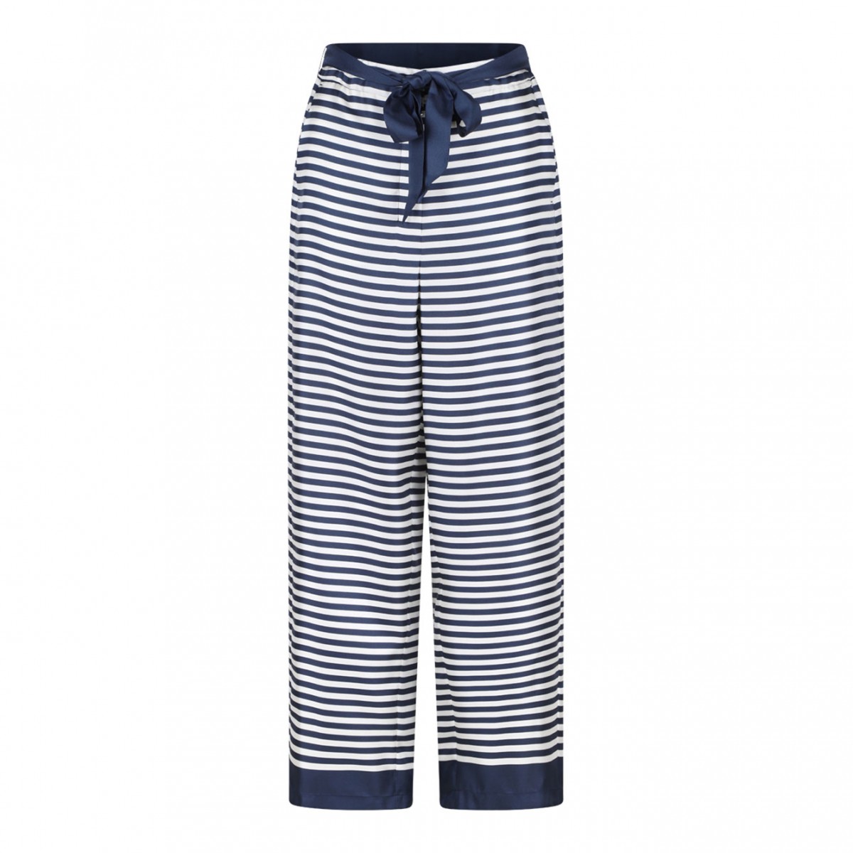 Ecru and Blue Printed Trousers