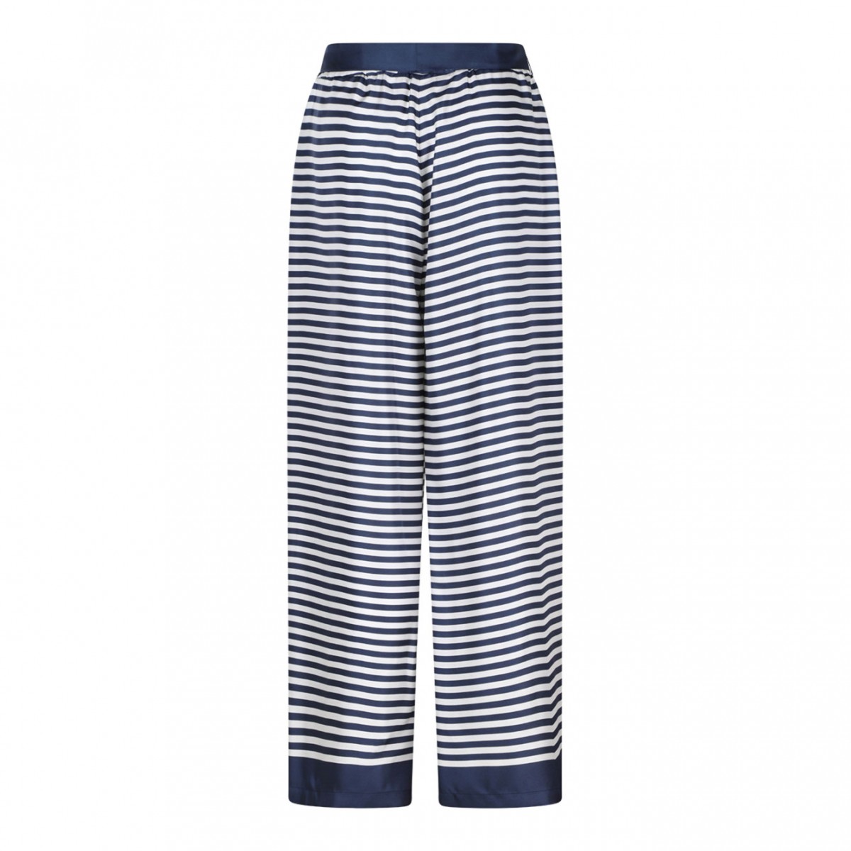 Ecru and Blue Printed Trousers