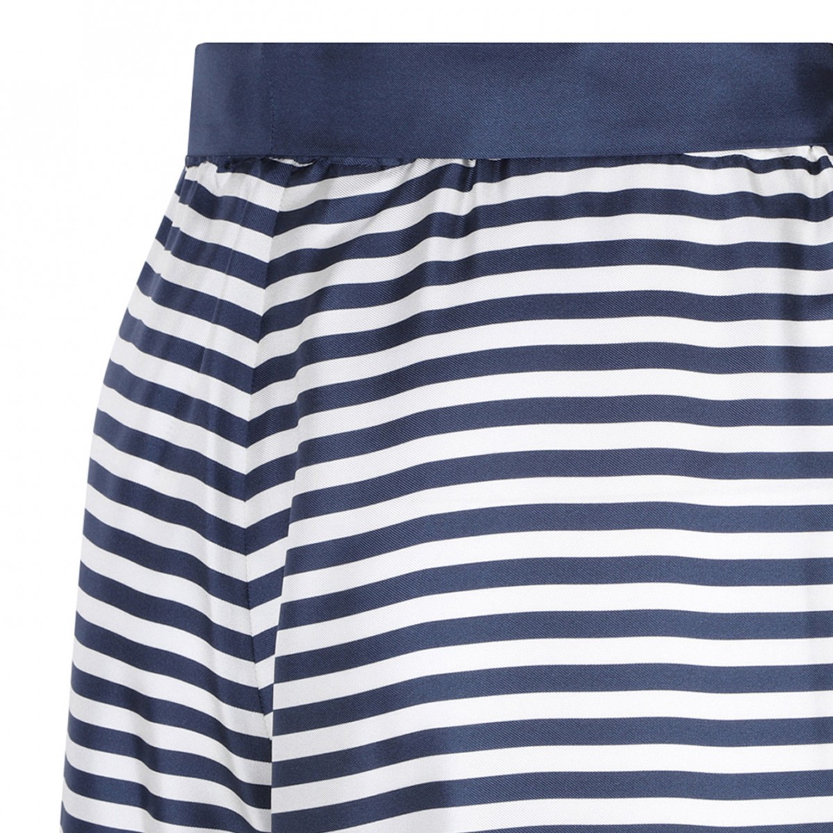 Ecru and Blue Printed Trousers