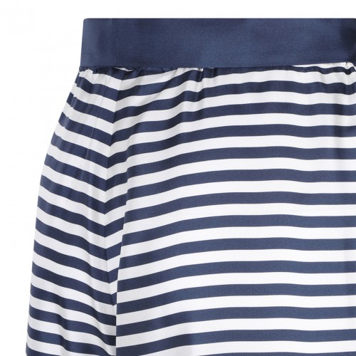 Ecru and Blue Printed Trousers