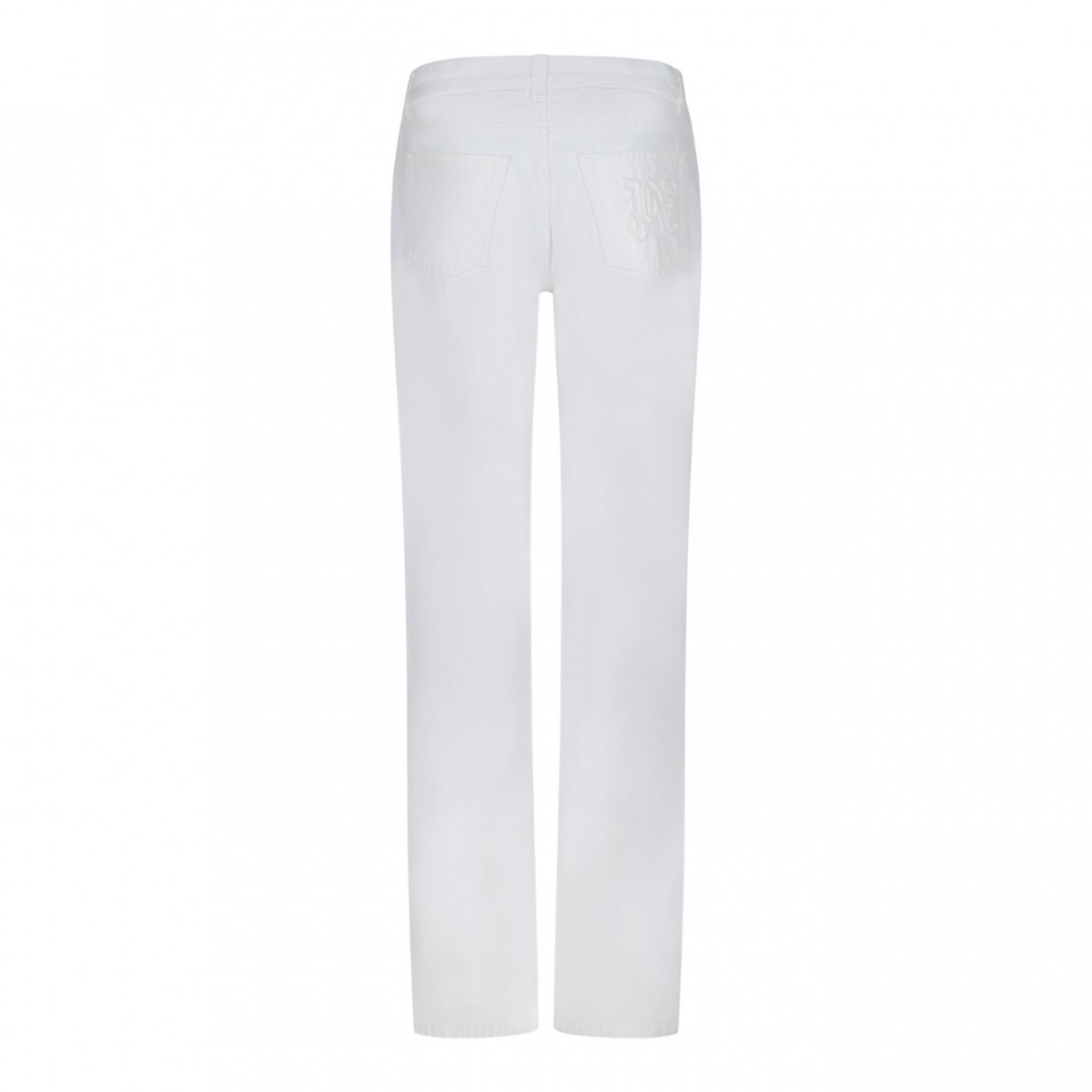 White Straight Leg Jeans. 