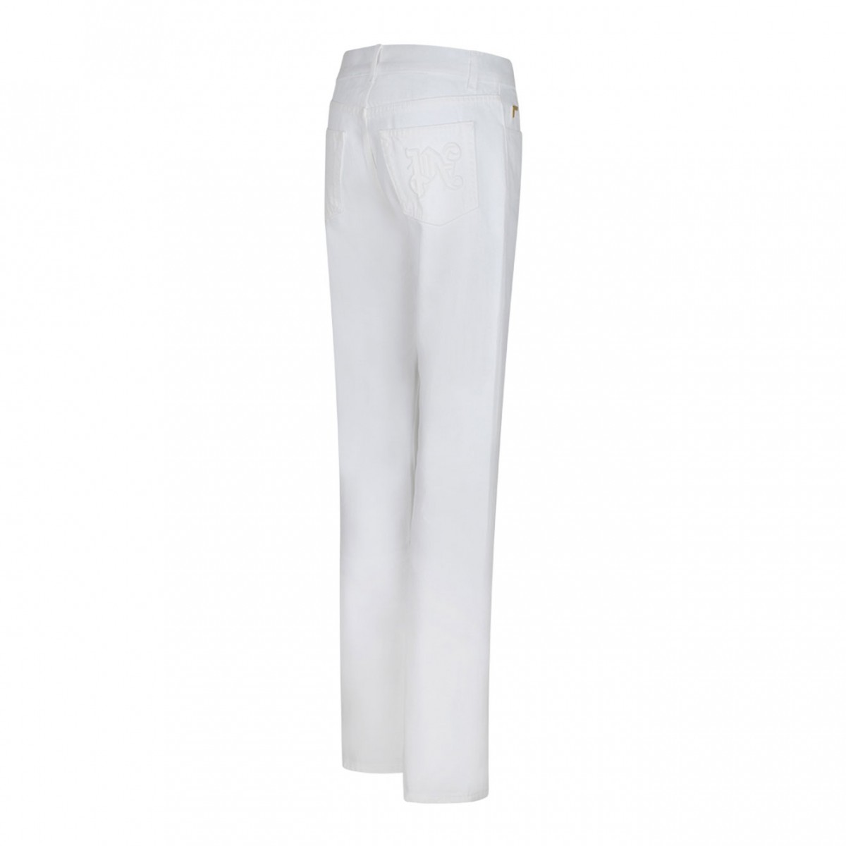 White Straight Leg Jeans. 