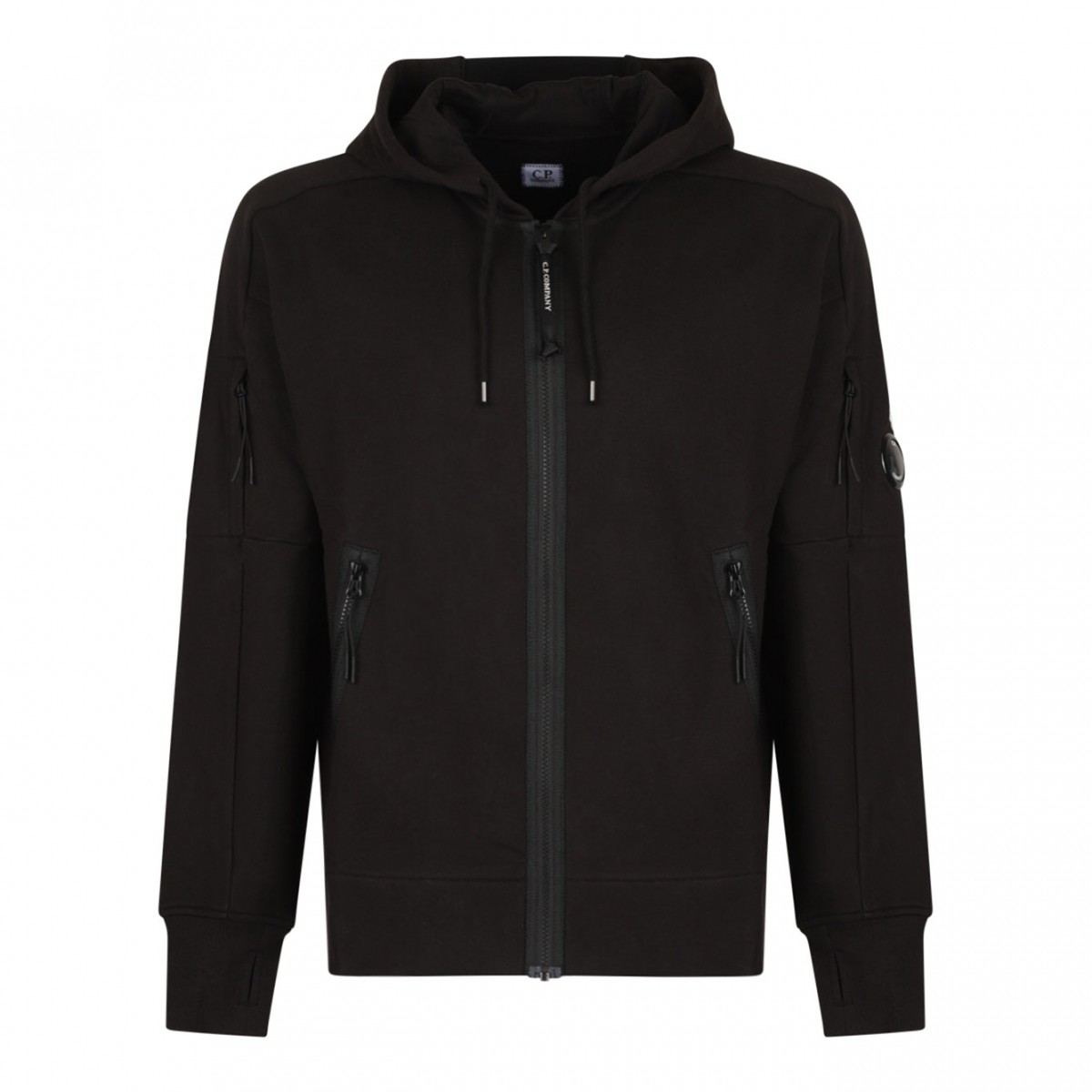 Black Lens Detailed Hoodie