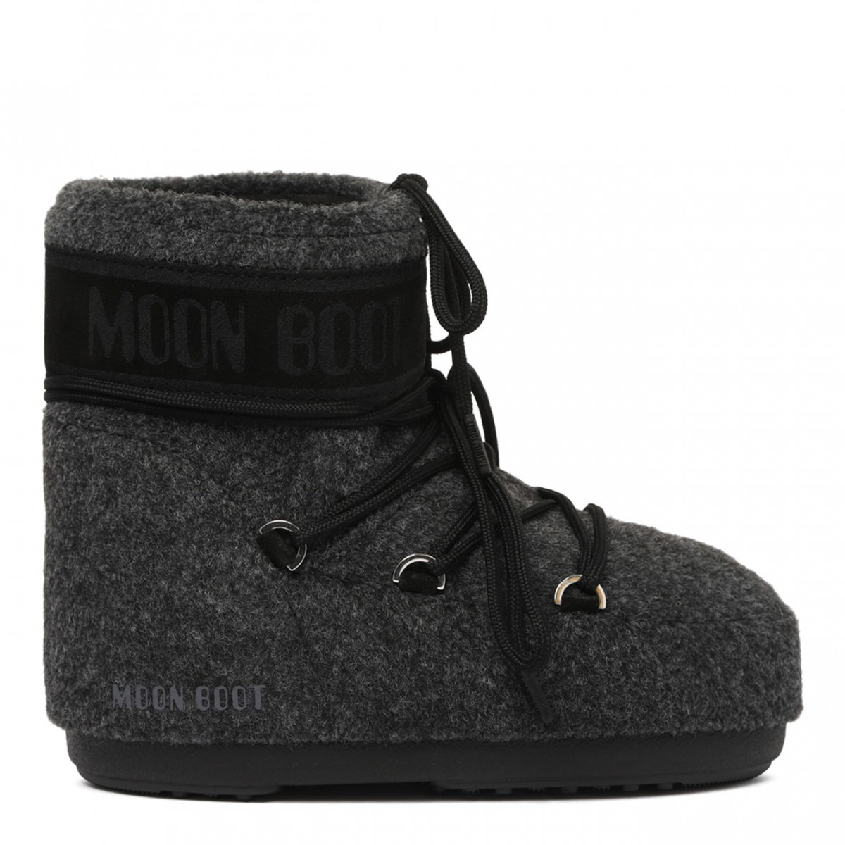 Black Melange Icon Felt Boots