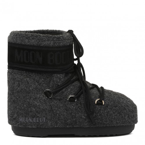 Black Melange Icon Felt Boots