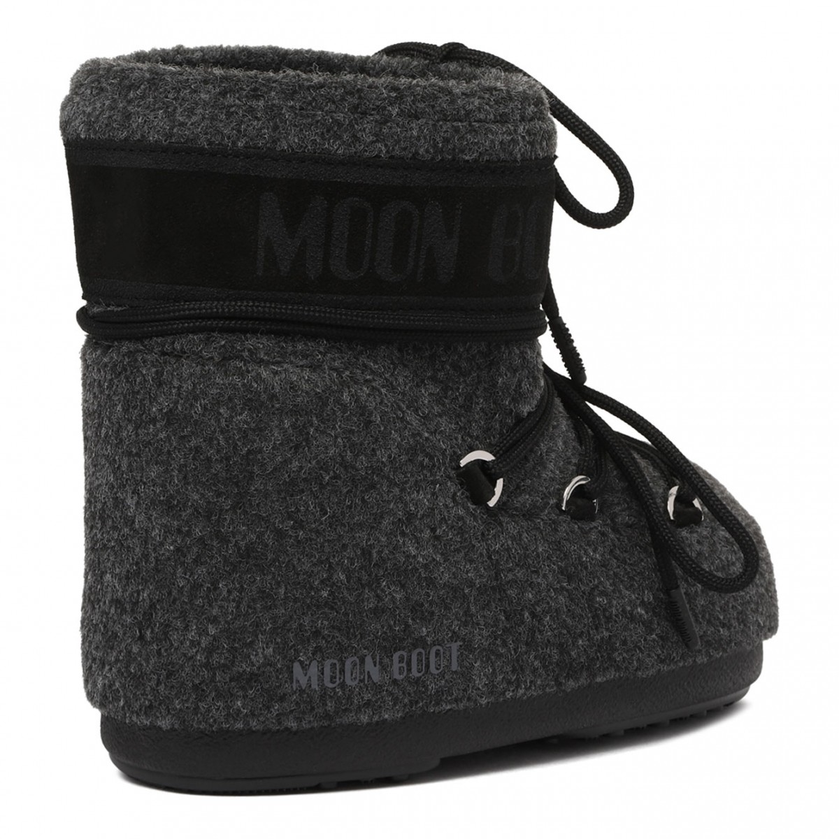 Black Melange Icon Felt Boots