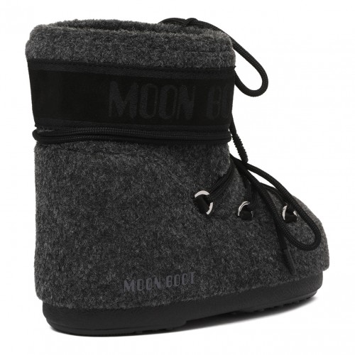 Black Melange Icon Felt Boots