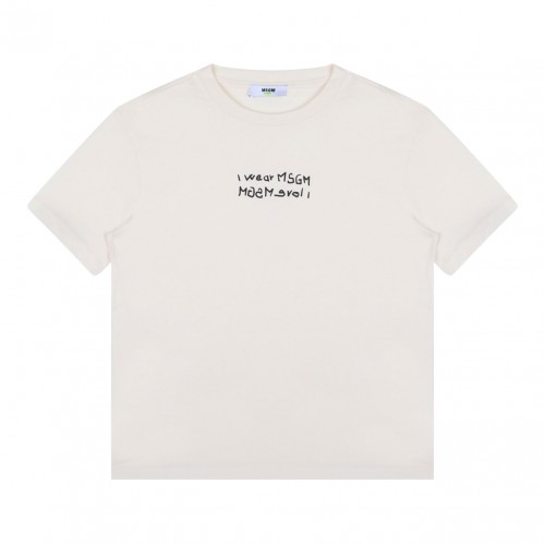 White Logo Print T-Shirt