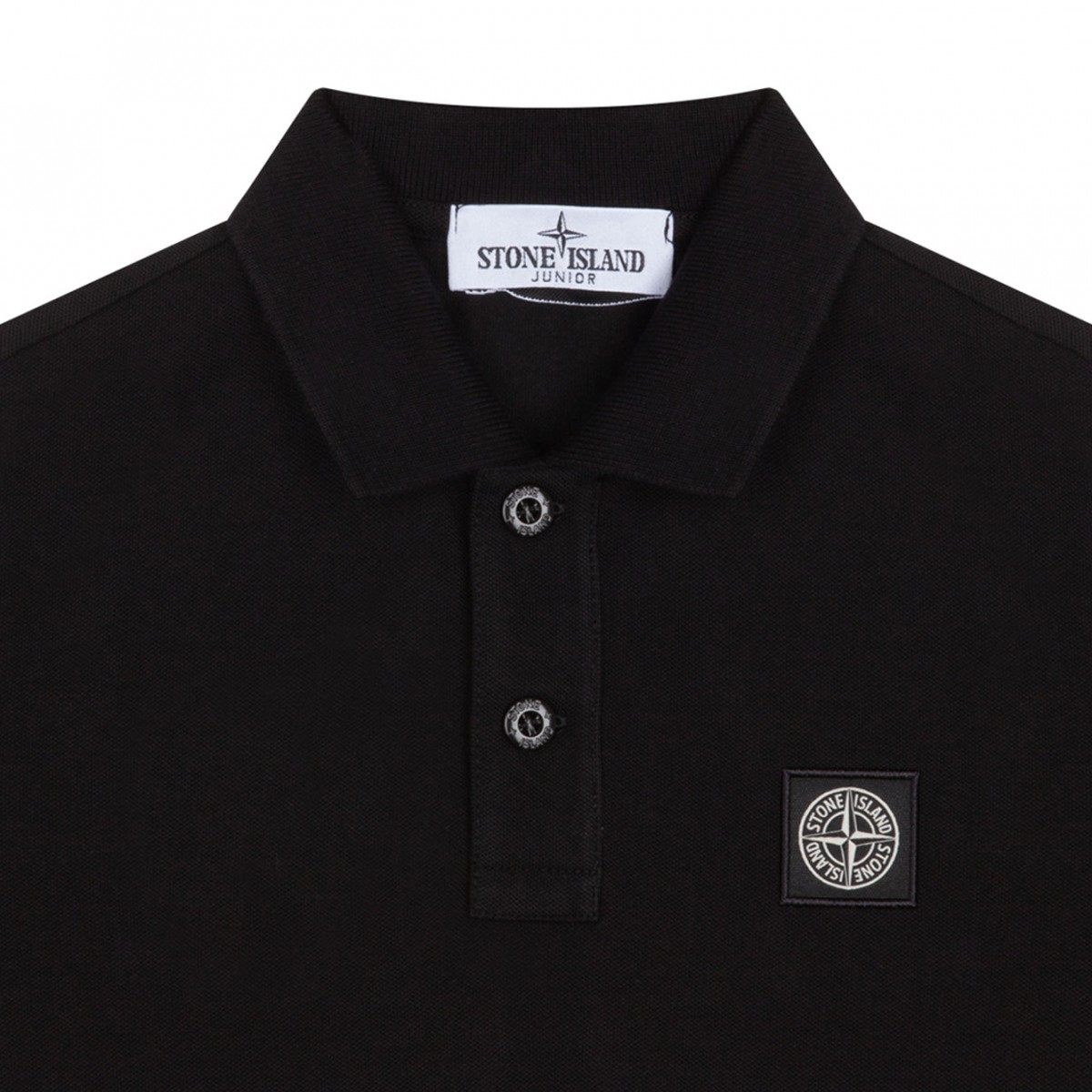 Black Logo Patch Polo Shirt