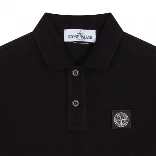 Black Logo Patch Polo Shirt