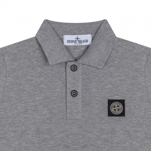 Light Grey Logo Patch Polo Shirt